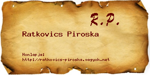 Ratkovics Piroska névjegykártya